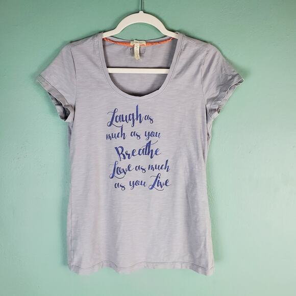 Matilda Jane Gray Graphic Scoop Neck Short Sleeve Tee Size Small - Picture 1 of 6